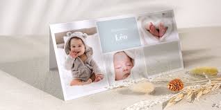 faire part naissance doré